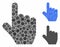 Select gesture Mosaic Icon of Round Dots