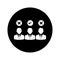 Select, right, candidate, man icon. Rounded vector design.