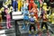Selected focused of fictional character action figure from American kids TV series Power Rangers.
