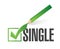 Selected single with check mark. illustration