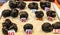 Selection of Black Truffles Tuber melanosporum on display at a market stall in Ventimiglia, Umbria Italy