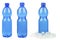 A selection of blue bottles of mineral water