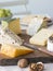 Selection of British Cheeses with Walnuts Biscuits