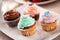 Selection of Colored Cupcakes. High photo quality