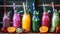 Selection of colorful smoothies