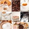 Selection of different coffee type on collage composition