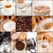 Selection of different coffee type on collage composition