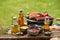 Selection of dressings, sauces, marinade and spice