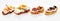 Selection of fresh canapes in a header or banner