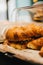 Selection of freshly made croissants on a countertop