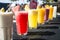 A selection of Fruit shakes displayed together in formation