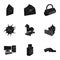 A selection of icons about protection and breaking. Modern technology of protection against breaking. Hackers and