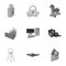 A selection of icons about protection and breaking. Modern technology of protection against breaking. Hackers and