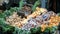 Selection of mushrooms for sale at market.