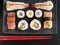 Selection of Seafood And Vegetable Sushi With Chop