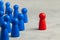 Selection and search for the best employee leader. Staff recruitment, HR. Good worker stands out in crowd.