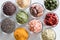 Selection of superfoods on a white background