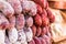 Selection of traditional Italian cured meats and sausages at street food market