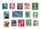 A selection of vintage postage stamps from the USA.