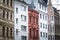 Selective blur on typical german vintage facades, in the city center of Cologne, also called altstadt