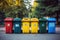 Selective collection of garbage colored containers