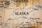 Selective Focus Of Alaska On A Geographical And Political State Map Of The USA