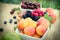 Selective focus on blackberry (bramble, brambleberry) - fresh organic fruts