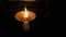 selective focus on burning oil lamp handel