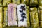 Selective focus in center, Bananas with sweet sticky Rice wrap in banana leaves at Thai rural market, Thai dessert