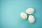 selective focus, a few white chicken eggs