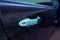 Selective focus image of car door handle. Car door handle look luxurious as they are made of polished chrome-plated steel