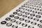 Selective focus of Multipurpose number stickers used  for counting things or people and others