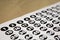 Selective focus of Multipurpose number stickers used  for counting things or people and others