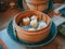 Selective focus shot of an assortment of classic dim sum