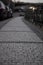 Selective focus shot of a cobblestone pavement