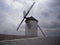 Selective focus shot of a rural windmill in Campo de Criptana, Ciudad Real, Spain