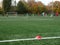 Selective focus to arker cones used for soccer training