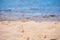 selective focus of tranquil empty sandy beach at daytime