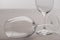 Selective focus of transparent wine glasses