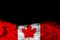 selective focus, wavy textile flag of canada