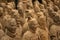 Selective shot of the warrior sculptures of the Terracotta Army