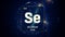 Selenium as Element 34 of the Periodic Table 3D illustration on blue background