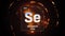 Selenium as Element 34 of the Periodic Table 3D illustration on orange background