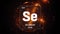 Selenium as Element 34 of the Periodic Table 3D illustration on orange background