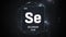 Selenium as Element 34 of the Periodic Table 3D illustration on silver background