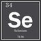 Selenium chemical element, dark square symbol