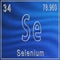 Selenium chemical element, Sign with atomic number and atomic weight