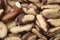 Selenium rich foods and vegan diet concept with close up on full frame pile Brazil nuts
