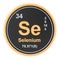 Selenium Se chemical element. 3D rendering