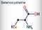 Selenocysteine, L-selenocysteine, Sec, U molecule. It is proteinogenic amino acid, selenium analogue of cysteine, building block